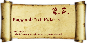 Mogyorósi Patrik névjegykártya